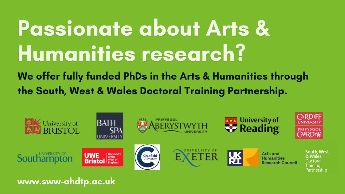 SWWDTP's tweet photo. Reminder 🚨the deadline for #SWWDTP 2024 studentships is just two weeks away! 

Don't miss out on the opportunity to receive funding for your Arts &amp; Humanities PhD : https://t.co/lgyWXrSBAC https://t.co/grmAXKiCOm