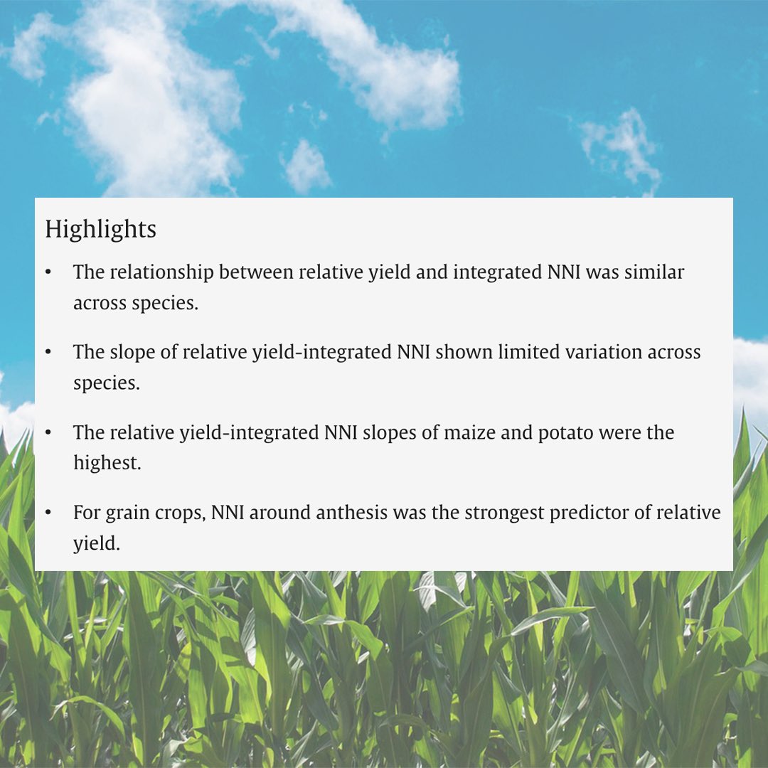 CiampittiLab's tweet photo. #ArticleAlert🚨

Our study dives into cross-species NNI-yield relations, revealing insights on N deficiency sensitivity and optimal sampling moments for major grain crops. Enhancing crop nutrition diagnostics for better farming practices

👉🏼https://t.co/D3waPhpky5 https://t.co/7POFtWdhgZ