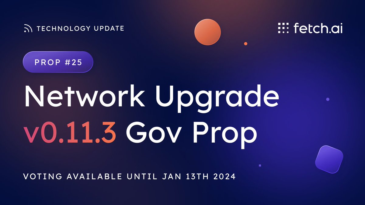 Gov Prop #25 is live on the Fetch.ai Mainnet! 🗳️

Key features:
📊 Municipal Inflation for MOBX &amp; NOMX tokens.
🌌 Cosmos-sdk app-DB pruning via fetchd CLI.
🔐 Ledger Nano S-Plus support.
🍎 macOS Ventura compatibility.

More details 👇
github.com/fetchai/fetchd…