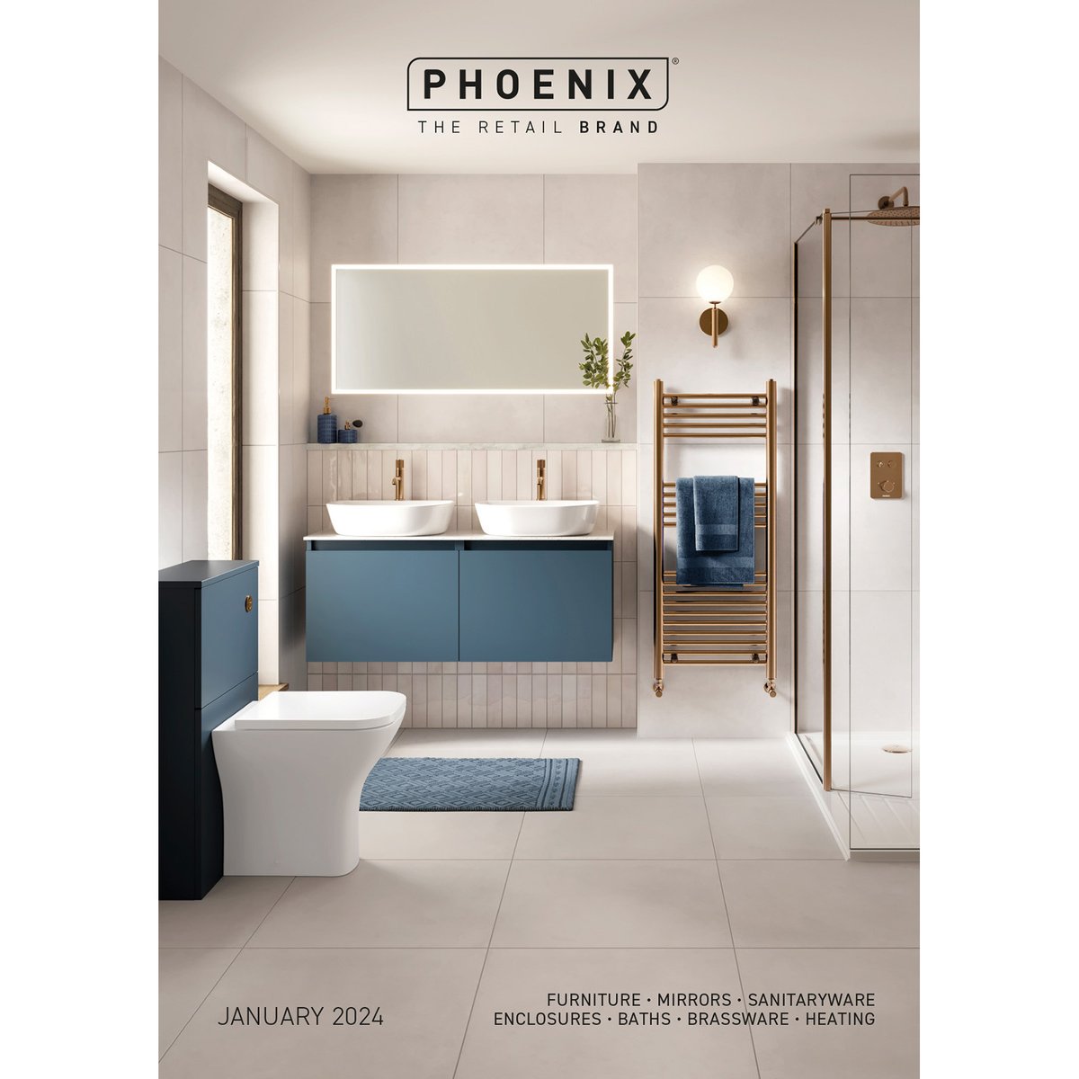 Phoenix_Leeds's tweet photo. The NEW January 2024 Phoenix Brochure is now available. Featuring new bathroom furniture, mirrors, shower enclosures and much more including bronze brassware! #bathroomfurniture #newbrochure #bathroomdesign https://t.co/FIWy41Jrnz
