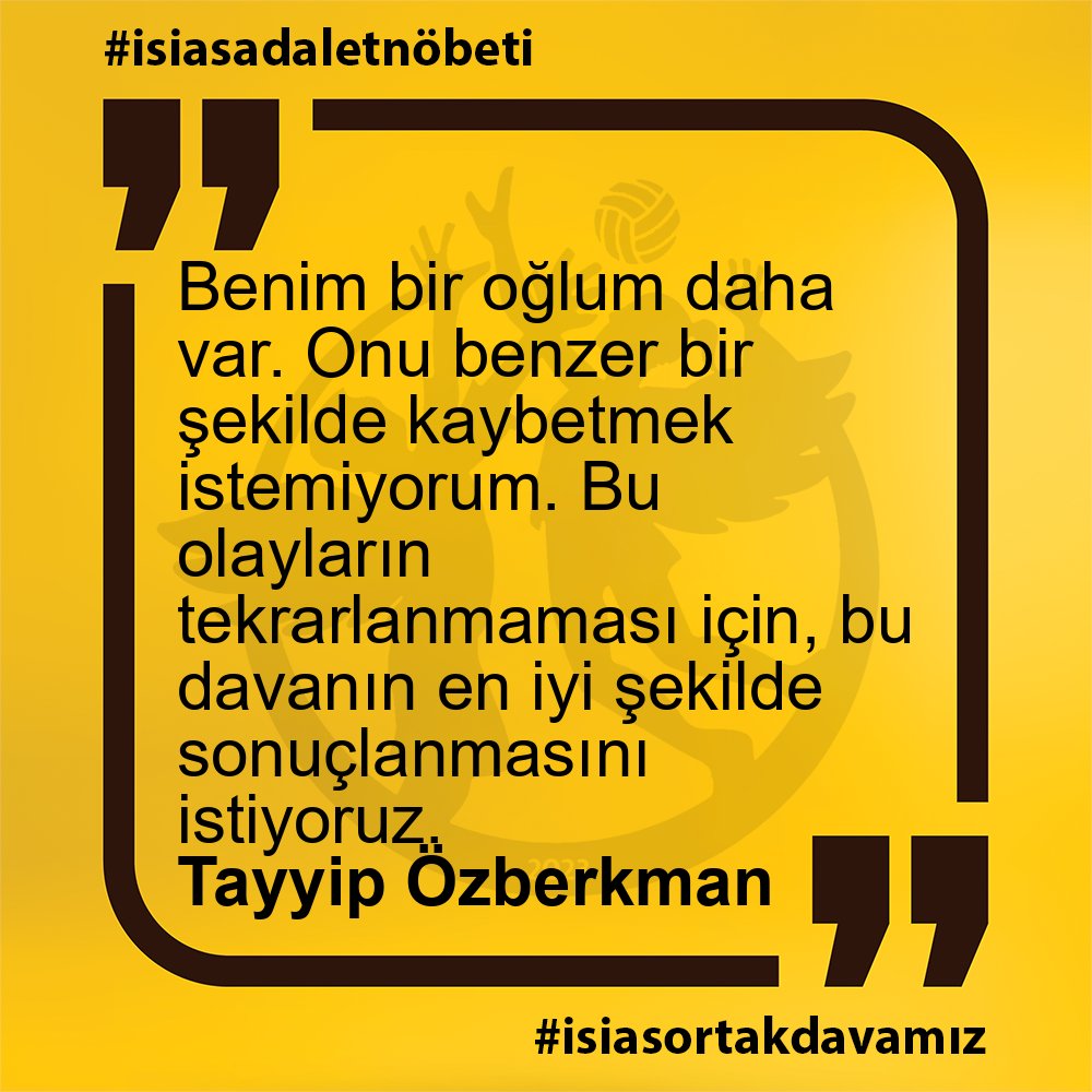 isiasnobet's tweet photo. Tayyip Özberkman - Benim bir oğlum daha var. Onu benzer bir şekilde kaybetmek istemiyorum. Bu olayların tekrarlanmaması için, bu davanın en iyi şekilde sonuçlanmasını istiyoruz.

#isiasadaletnöbeti
#isiasortakdavamız
#isiasolasıkast
#isiasemsaldavaolacak https://t.co/EnSQxdIWGN