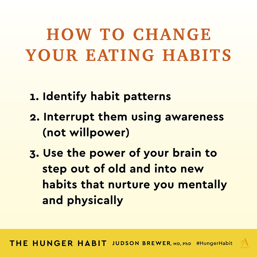 If it were only as simple as EAT THIS AND NOT THAT. But just the act of identifying your eating habit loops is incredibly powerful as a first step in stepping out of them: overeating, stress eating, automatic snacking etc.  #HungerHabit