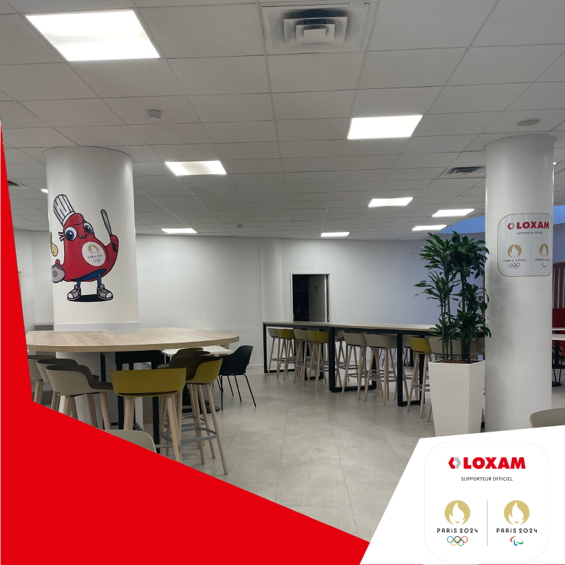 GroupeLOXAM's tweet photo. [#LoxamParis2024] En tant que supporteur officiel le siège Loxam se met aux couleurs du partenariat ! 👏 

Entrez en immersion dès le hall d'entrée...🤩 

➡️ PS : 200 jours avant les Jeux Olympiques et 233 jours avant les Jeux Paralympiques !  
#Loxam #EnRoutePourParis2024 https://t.co/Bld4YferYp