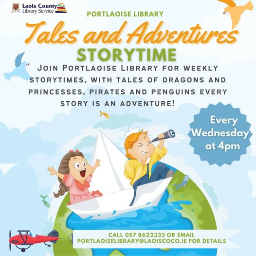 LaoisLibraries's tweet photo. Travel to magical worlds of imagination & adventure with Portlaoise Library's weekly storytime!!
Taking place every Wednesday at 4:00pm. No booking required - just call in on the day!! ππ
#Storytime #RightToRead #LaoisLibraries https://t.co/pM46SJvMKk
