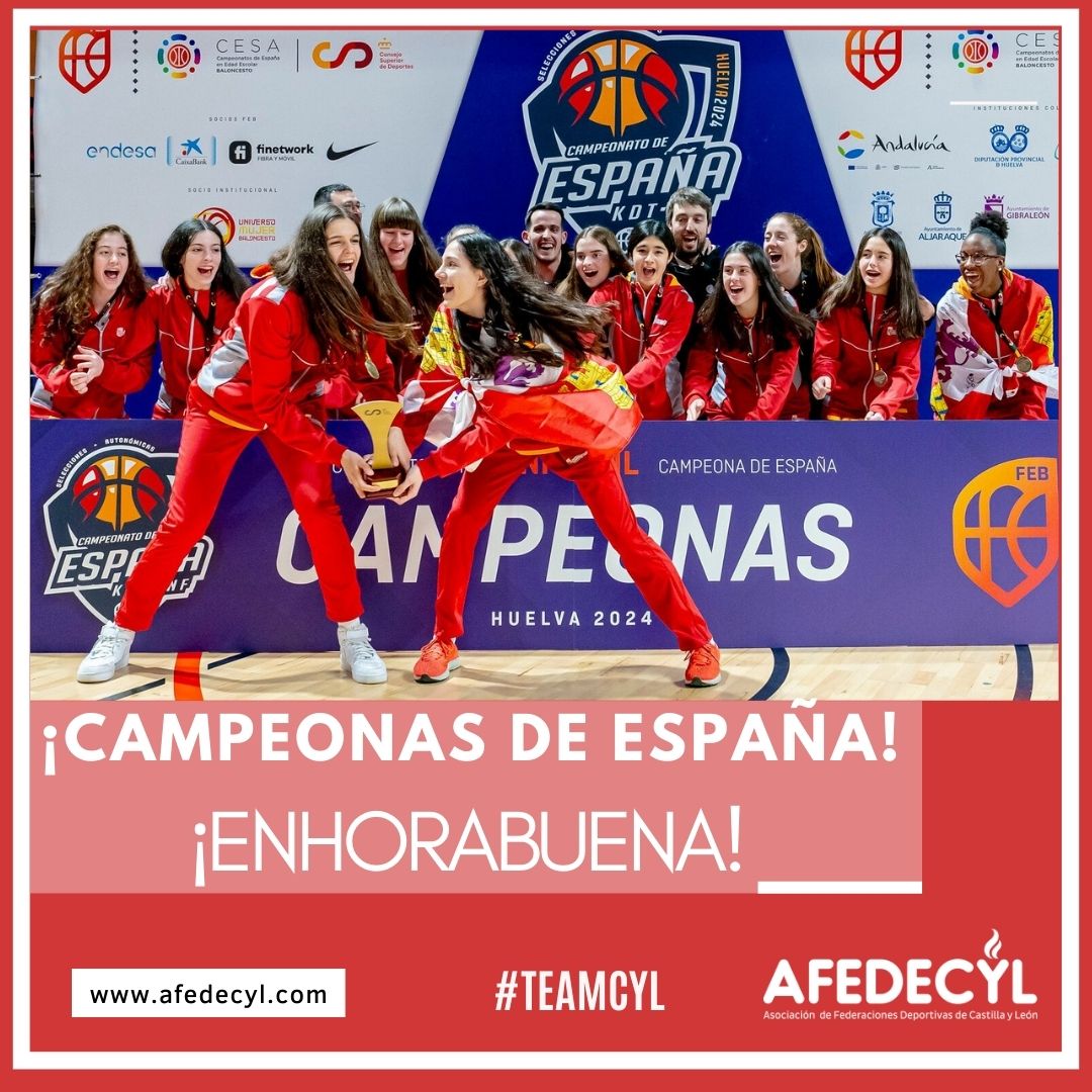 🏆¡GRANDEEEES! ¡HABÉIS HECHO HISTORIA!🏆
👏👏
wp.me/p7VjdF-48B
🏀Castilla y León, campeona de España Infantil de Baloncesto
El equipo infantil se impuso a Madrid en semifinales, y a Andalucía (61-50) en la final en un campeonato impecable