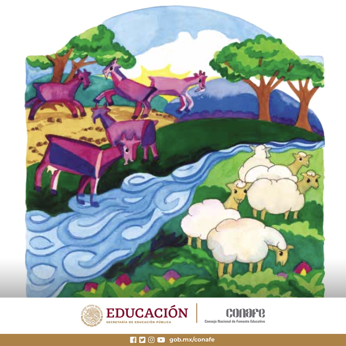 CONAFE_mx's tweet photo. Descubre la historia📖 de "Las chivas locas" de la Colección📚 "Para Empezar a Leer". Su autor Rubén Fischer nos relata las travesuras de dos niños pastores: Lucio🧒🏻 y José👦🏻 que juegan en el monte con su rebaño de chivas🐐 y borregos🐑. 
#LecturasCONAFE

https://t.co/4ZvmZDBX4V https://t.co/fhJlh5RCdT