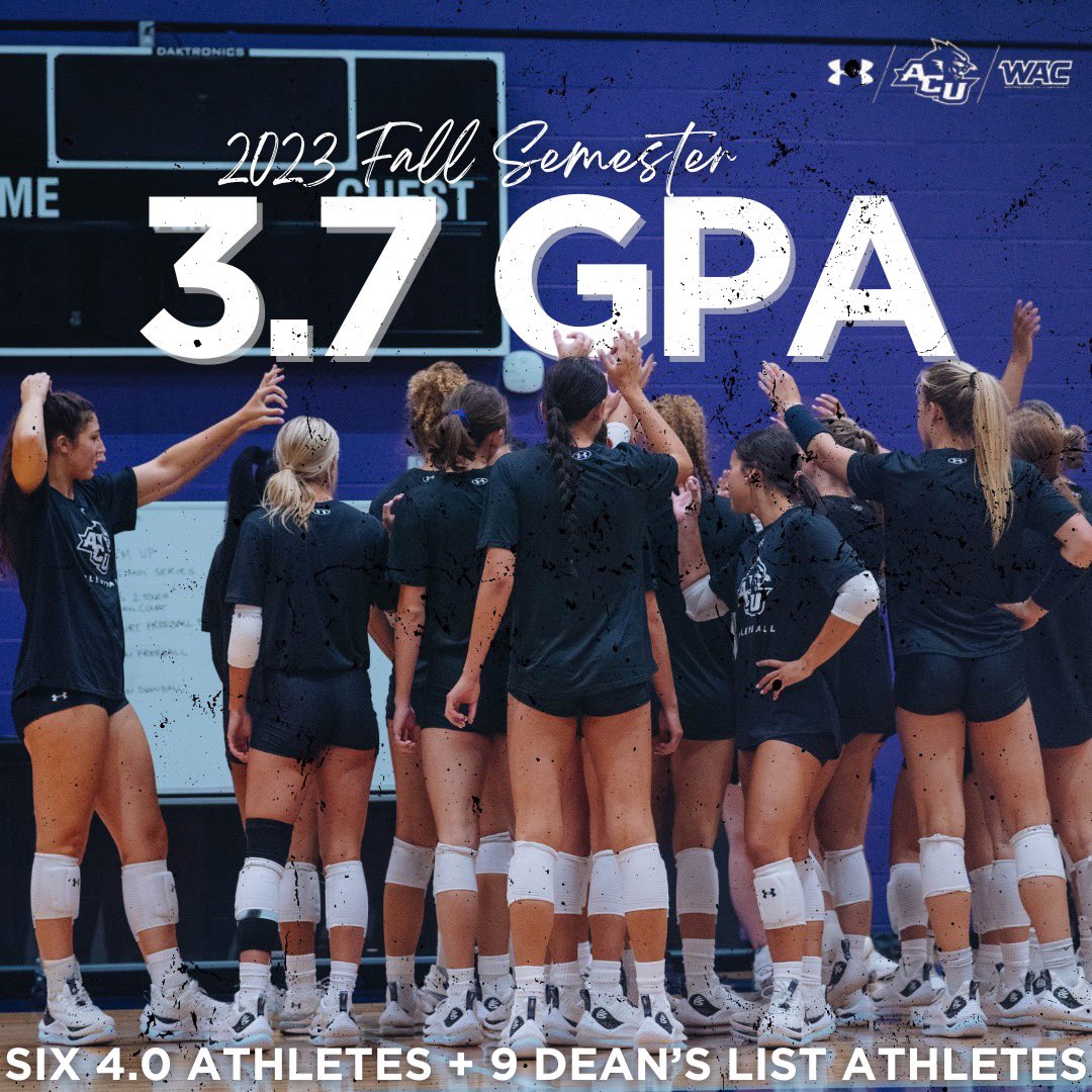 ACU_Volleyball's tweet photo. 3.7 Fall GPA 😎😎😎😎 https://t.co/fDL2e8RBUe