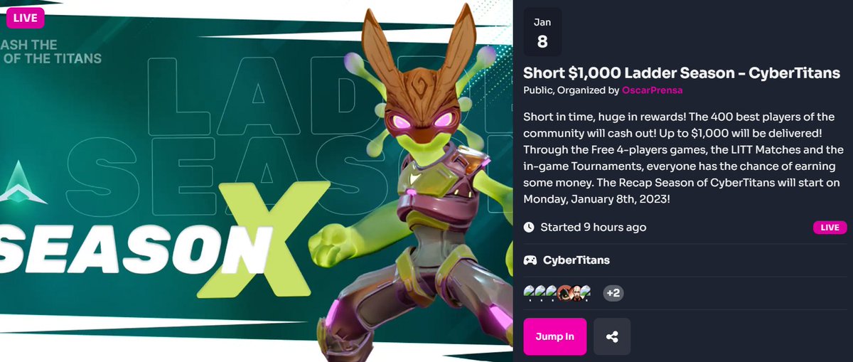 CyberTitansGame's tweet photo. 👑 #Moonbean is the leader of the first ever Recap Season of #CyberTitans
The Shop items, a reminiscence of the last months. And, of course, up to $1,000 with the @elixir_launcher online event 💱
https://t.co/04v2QZ38q5 https://t.co/iyuVpmKtTs