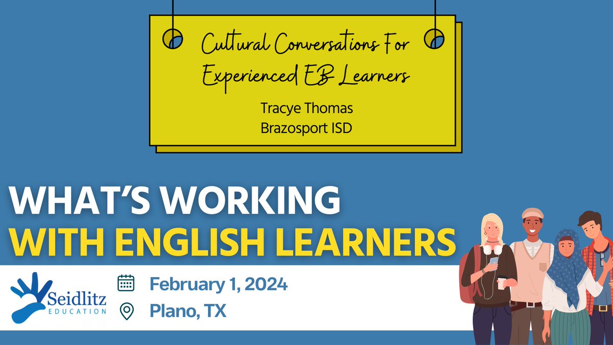 As we count down to #WhatsWorking24, we want to highlight some of our amazing presenters, starting w @BrazosportISD's @thomas_tracye! Don't miss her session on supporting #longterm #emergentbilingual learners! seidlitzeducation.com/upcoming-event…