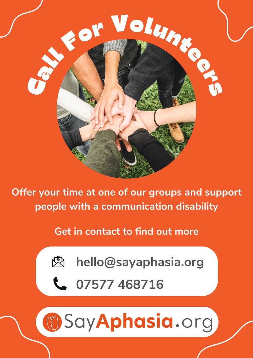 leake_lau's tweet photo. @sayaphasia are looking for volunteers for our #aphasia support groups https://t.co/SsfAksYaNr