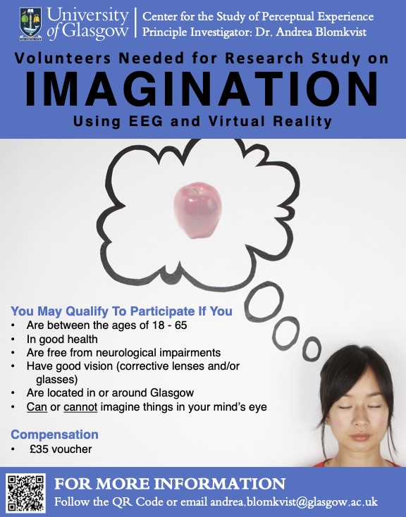 andreablomkvist's tweet photo. Looking for volunteers with and without #aphantasia for a study on memory and imagination at the @UofGlasgow  @UofGCSPE. More info 👇 https://t.co/Kvatvph8TK