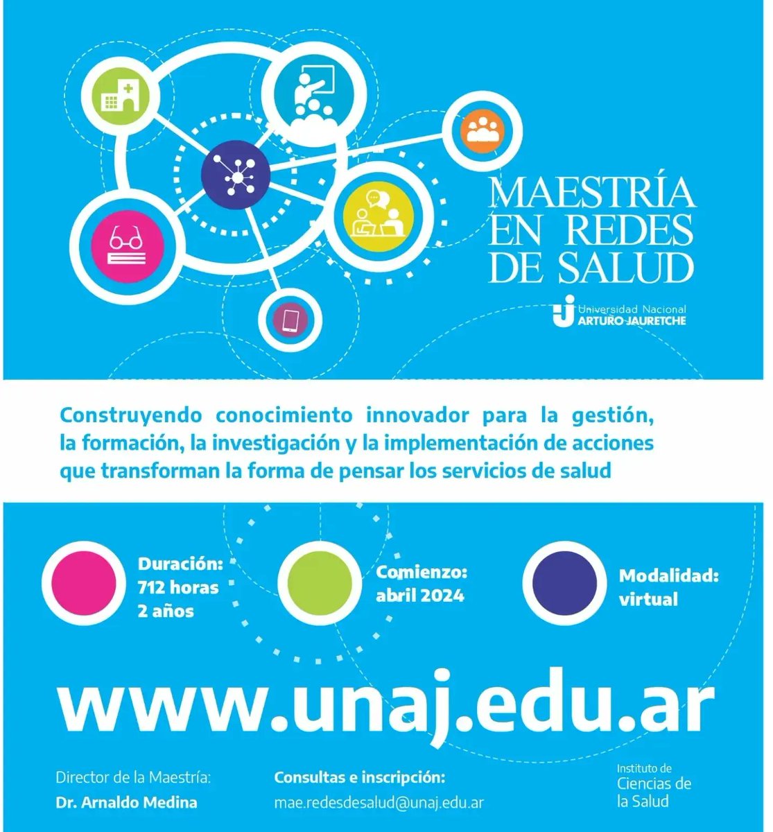 ArnaldoDMedina's tweet photo. Lanzamos la MAESTRÍA EN REDES DE SALUD

Info e inscripción:

https://t.co/MC9budcRqE

Consultas por correo:

mae.redesdesalud@unaj.edu.ar https://t.co/7PJ7dPZrSz