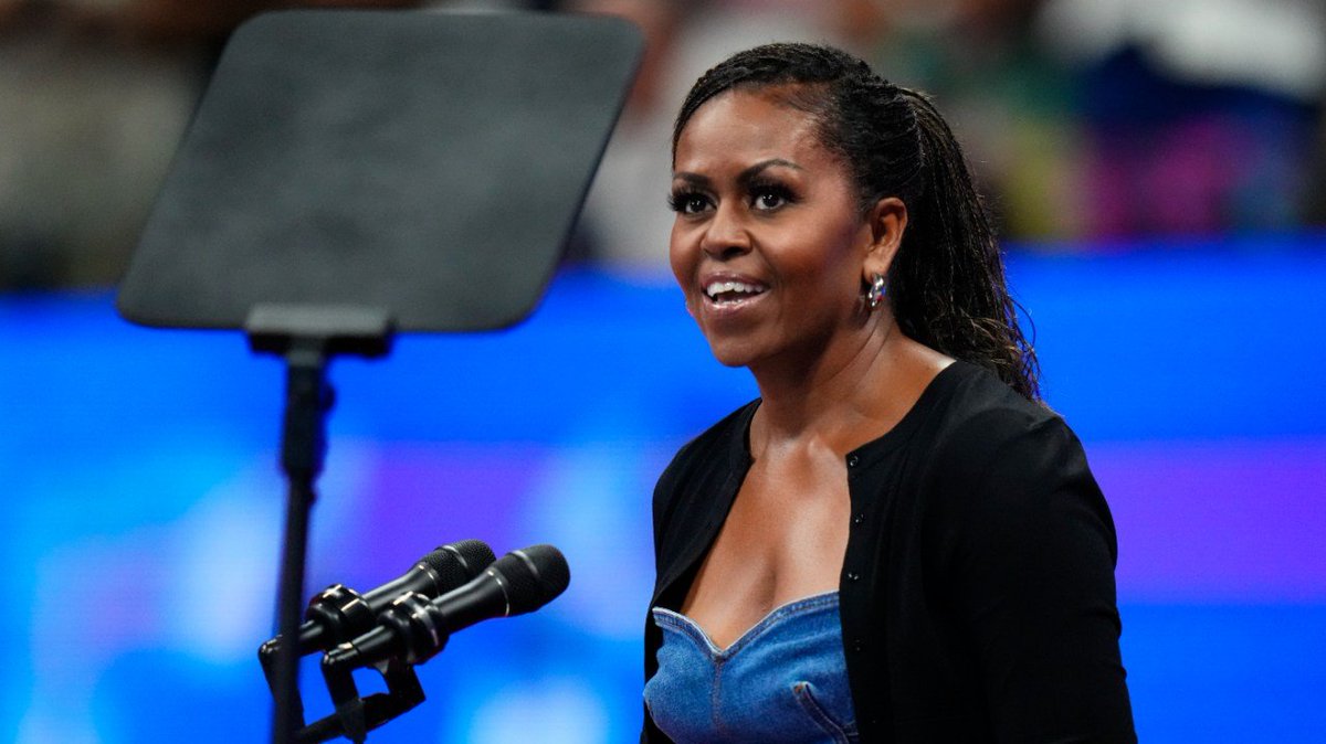 thehill's tweet photo. Michelle Obama: "I am terrified about what could possibly happen" in the next election https://t.co/IAtYndI1W4 https://t.co/XVBOhYqOzj