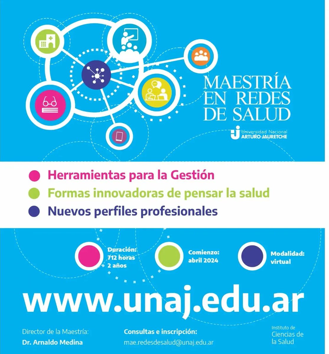 ArnaldoDMedina's tweet photo. Lanzamos la MAESTRÍA EN REDES DE SALUD

Info e inscripción:

https://t.co/MC9budcRqE

Consultas por correo:

mae.redesdesalud@unaj.edu.ar https://t.co/7PJ7dPZrSz
