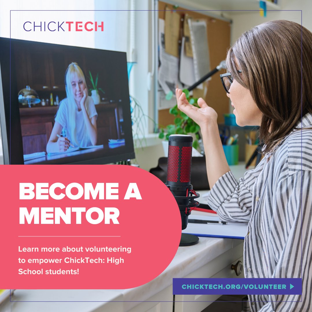 chicktechorg's tweet image. Dive into mentorship! 👩💻🚀 Join ChickTech's Winter/Spring 2024 High School Mentorship program as a mentor. Share your expertise, inspire young minds, and shape the future of tech!
Learn more and sign up at chicktech.org/volunteer