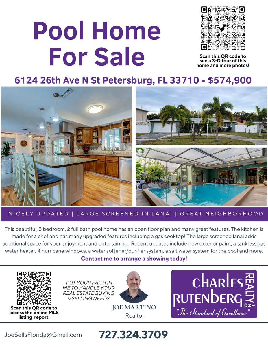 Here's a great pool home in a great neighborhood of St Petersburg, FL. The location is a perfect distance from shopping, the beaches, airports, etc.  #florida #realestate #poolhome #floridalife #homeforsale #sellersagent #sellmyhome #homesearch #stpetersburg