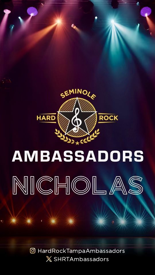 Humbled, honored, and blessed to be selected to represent this incredible company again in 2024! 

Thank you Hard Rock for allowing me the privilege to be a part of your dream as I chase my own. ❤️🎸🎶

#HardRock #Tampa #Ambassador