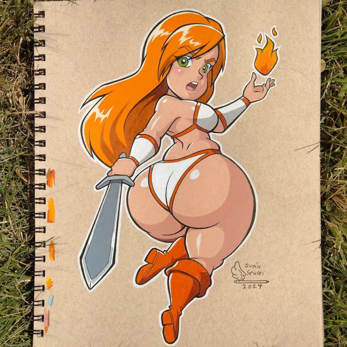 IvanSensei_PR's tweet photo. Let's kickstart 2024 with a little homage to the Sega classic Golden Axe with this drawing of the amazon Tyris Flare!!!

#sega #goldenaxe #tyrisflare #arcade #retro #retrogaming #classicvideogames #classicgaming #shortstack #chibi #thick #curvy #thickandcurvy #thickthighs #thicc https://t.co/maTdURm9HX