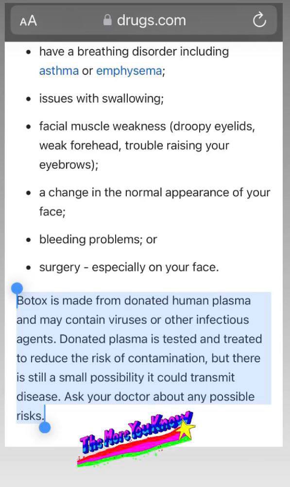 Wejolyn's tweet photo. What if it is vaccinated human plasma? #saynotobotox https://t.co/SWozfQZCcs