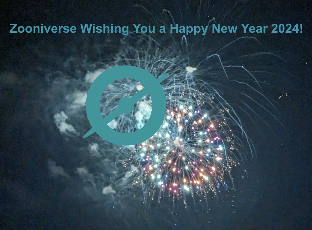 Happy New Year all! Join us at youtube.com/@AASPressOffic… this Thursday 2:15pm-3:15pm CST (8:15pm GMT) to celebrate Zooniverse 2023 Milestones as part of #aas243 press events. So much to celebrate, including welcoming our 2.5 millionth registered participant and 400th project!