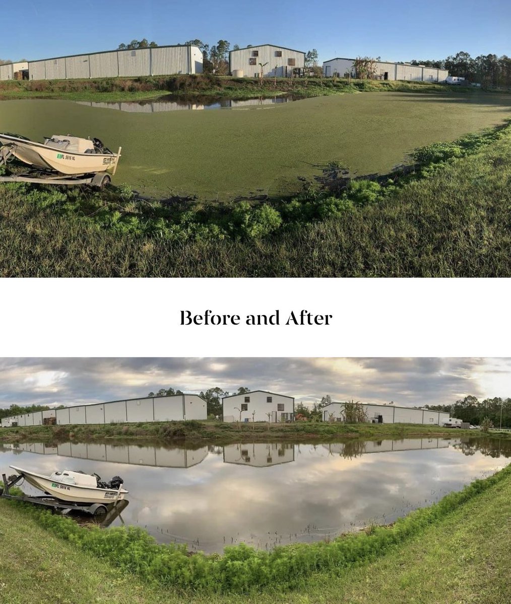 Experience the beautiful transformation before and after of our expert pond management practices at The Lake Doctors! Whether you are looking for solutions or improvements, we have the expertise, equipment, & network you need to ensure the well-being of your aquatic environment.