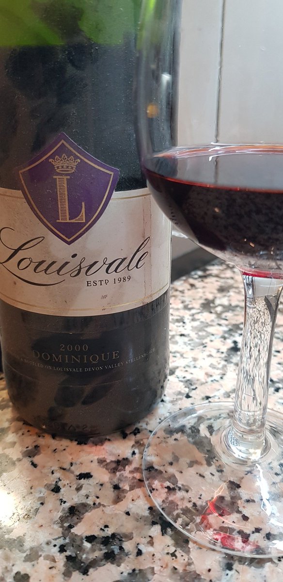 #wow
#louisvale
#cabmerlotfranc2000

This 24 yo bottle commands attention. Colour in great shape, some russet on the edge. Cedar sweet notes. Soft, intact, chewable. Gorgeous dinner start to  #kleinkaroo 
#harvest2024

Salute 
#stellenbosch!