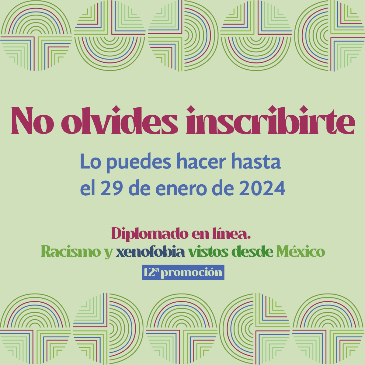 surxeunam's tweet photo. Todavía estás a tiempo para inscribirte y de solicitar una beca para la 12° edición del Diplomado en línea Racismo y Xenofobia vistos desde México 

https://t.co/QbhObuM9Qa

¿Más información? escribe a educacion@surxe.org

#SURXE #DiplomadosOnline https://t.co/M3JorUWHkI