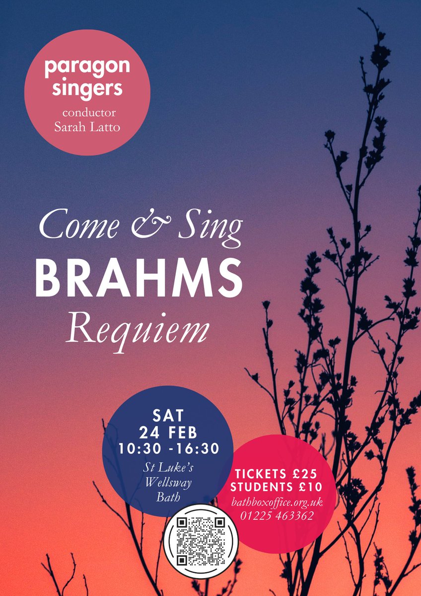Come and join us for an inspiring day's singing with the wonderful @sarah_latto of Brahms' unique reflection on life and death. This will be a day to remember! Tickets from @bathboxoffice