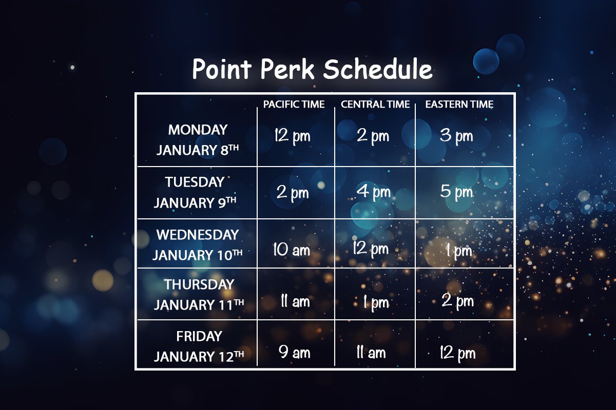 MyPoints's tweet photo. Happy Monday! Here's this week's #PointPerk Schedule! https://t.co/WXlBOAIQi6
