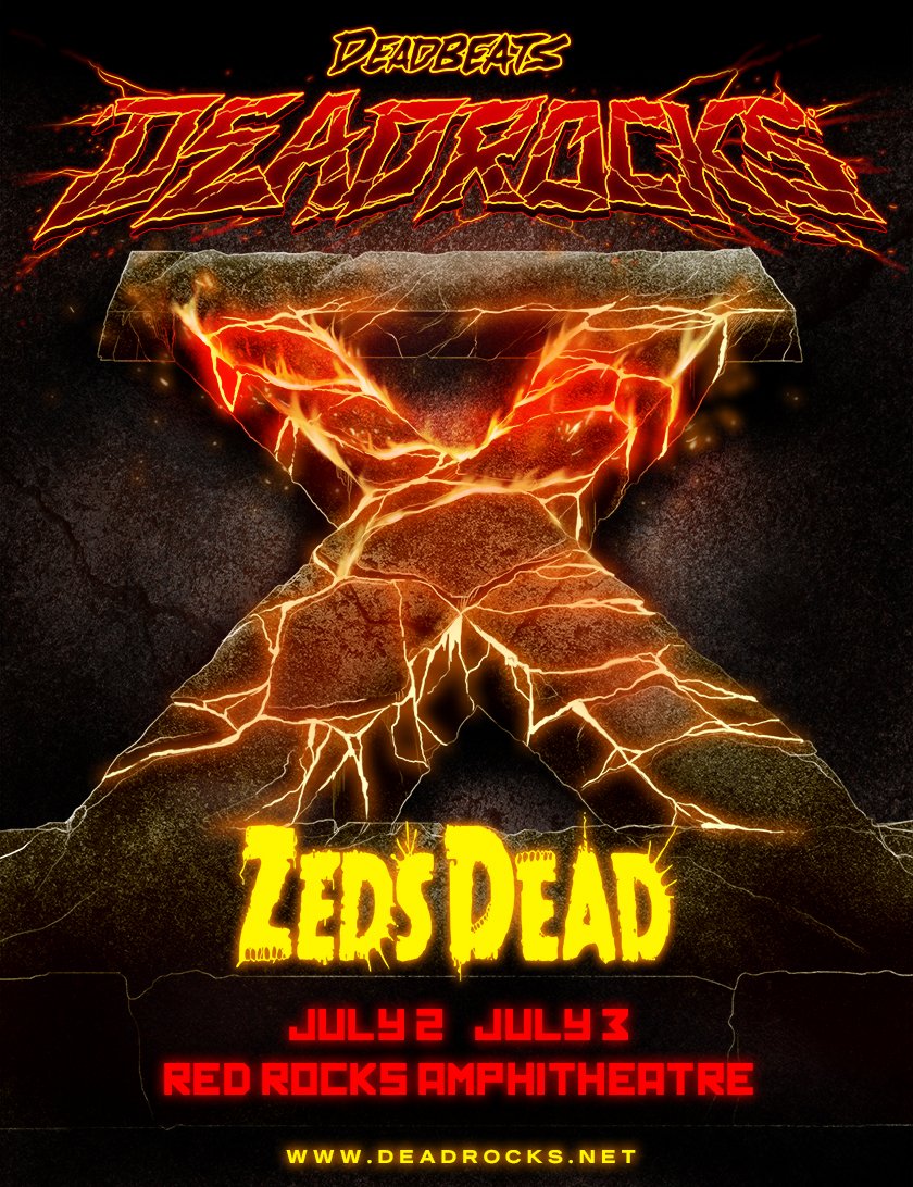 zedsdead's tweet photo. DEADROCKS X - Absolutely wild that we are hitting number 10 for our annual Red Rocks takeover. We look forward to this event all year and can not wait to be back with you all! Presale Thursday and Onsale Friday! https://t.co/h64ydLYUJt