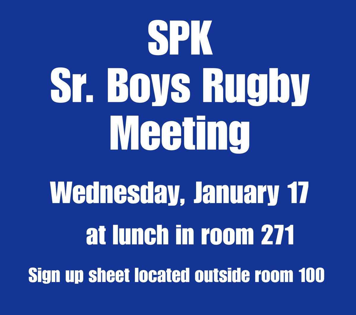 Meeting on Jan 17! 
<a href="/spkathletics/">St Peter Knight</a> <a href="/StPeterOCSB/">St. Peter High School</a>
