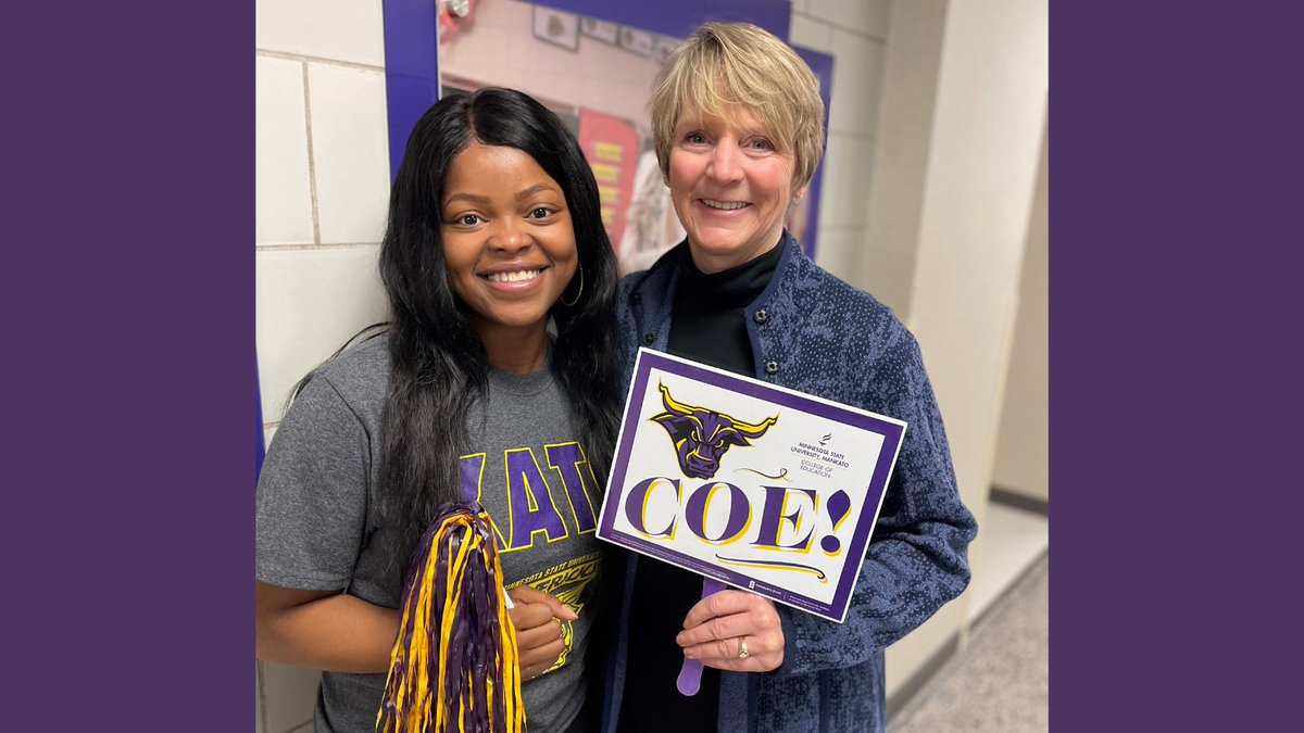COEMankato's tweet photo. The spring semester is officially underway! Sending warm wishes from Dean Haar and your Student Senator, Trinitey Bryant, for a successful term ahead 🌸📚 #MavEd #MavEdPartners #MavFam #SpringSemester2024 https://t.co/v13yrcEE5p