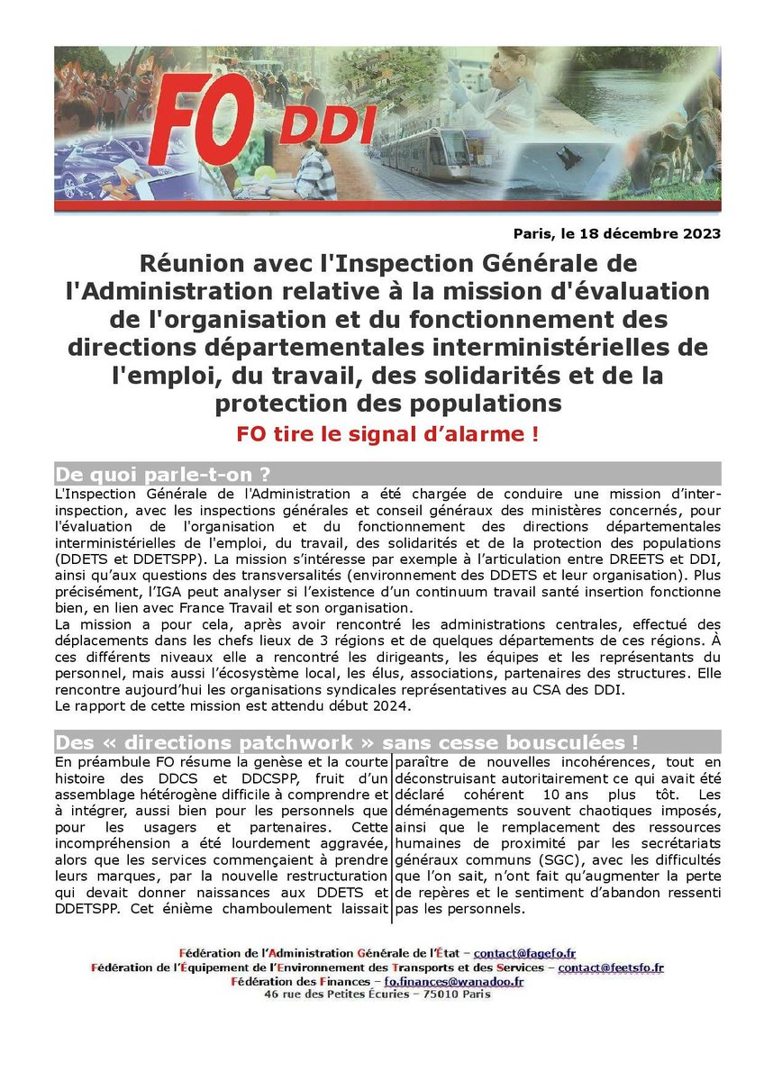 ddi_fo's tweet photo. Fonctionnement des DDETS/PP: FO tire le signal d'alarme auprès de l'inspection générale
https://t.co/4oXgAhN99U https://t.co/Udp2ksp2oT