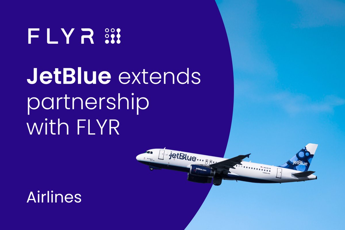 Thrilled to continue working with JetBlue as they double down on AI-driven travel intelligence. Read more about how FLYR and JetBlue are working together here: flyr.com/resource-hub/j…