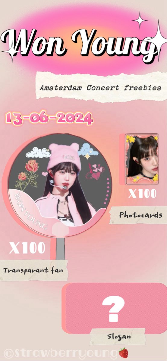 Hope_Destiny218's tweet photo. IVE Wonyoung Amsterdam concert freebies✨✨🩷🩷

More infos to come~ 

#IVE_WORLD_TOUR #ive #wonyoung #iveamsterdam #kpop https://t.co/5lIfHXN0Hf