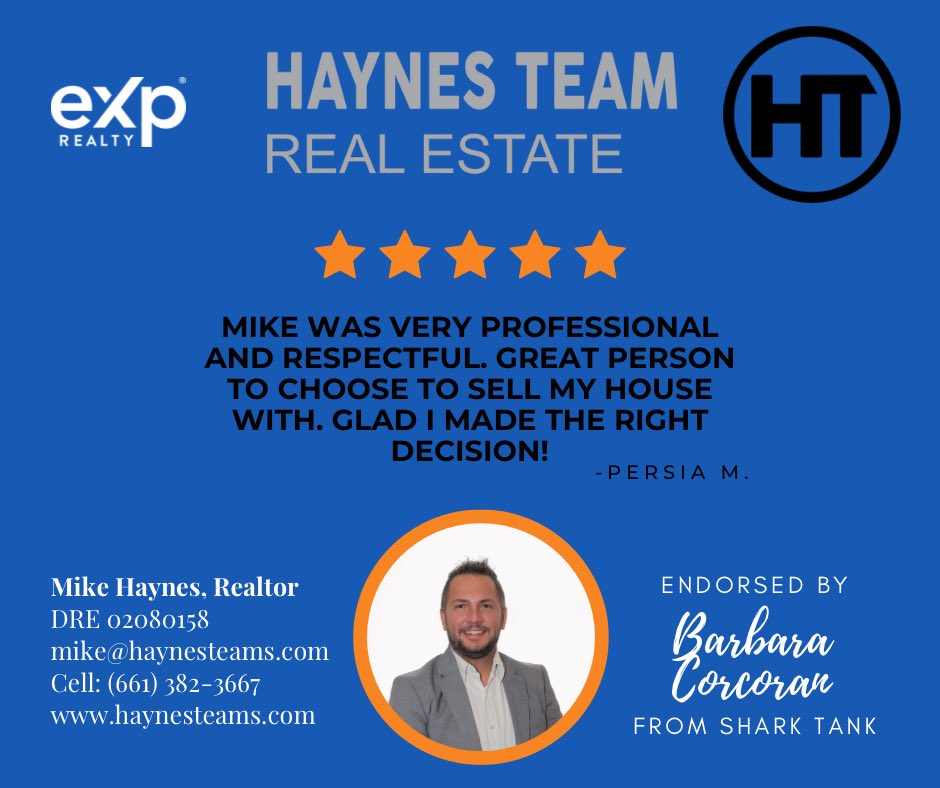 realtor_haynes's tweet photo. Happy Monday! ⭐️ I hope you love what you do. 🙏🏻 What do you do to provide for your family, and what’s something you enjoy about it? 🙌🏻 Make this week a great one! ✅ #happymonday #serving #fivestarreview #bestclients #realestateagent #realestateagentinpalmdale #realtornearme https://t.co/AUJPJUvGX4