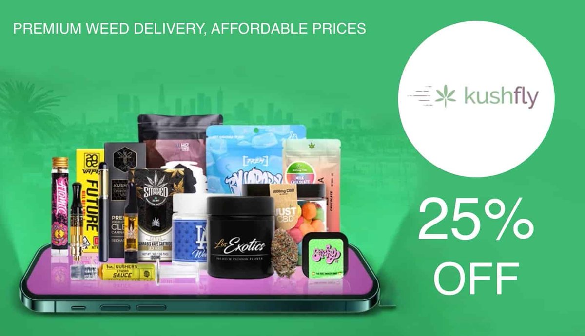 🌿Save big on KushFly! Get 25% off on your next online cannabis order!🔥🎉
Use code kushla25 and shop now at buff.ly/3H8Ynv1.💨💚 #cannabisdiscount #onlineordering #delivery #saveoncannabis 🛍️