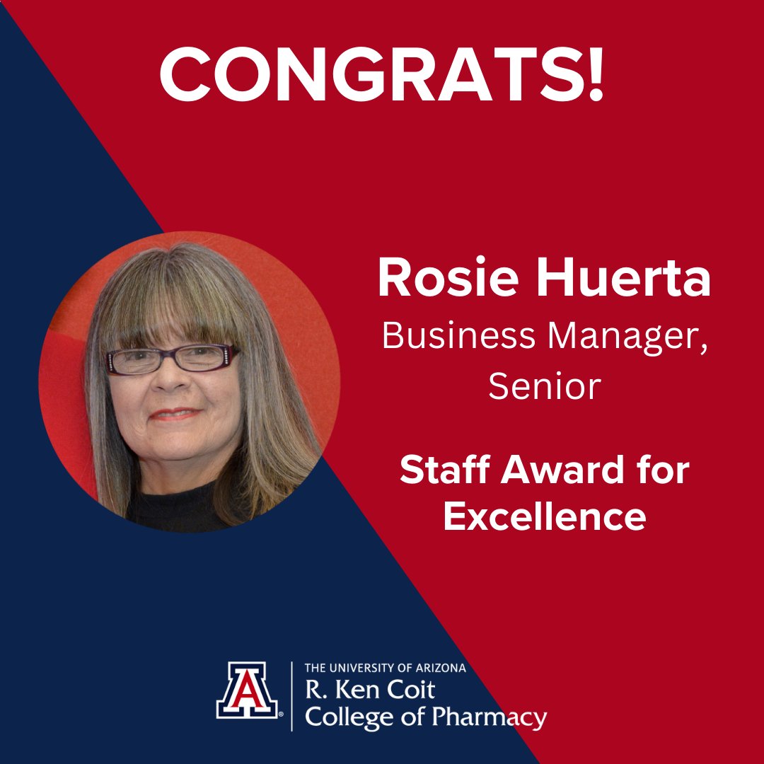 UAZPharmacy's tweet photo. Congratulations to Stephanie Schaller, Rosie Huerta, and Sonya Basurto for being recognized with the Staff Award for Excellence during the 2023 State of the College.
We are SO grateful for their dedication and commitment to the #PharmCAT family! https://t.co/hLYYQxpRQO