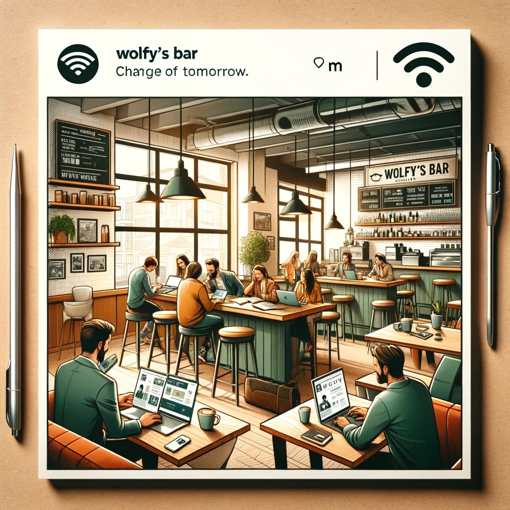 WolfysBar's tweet photo. 👩💻✨ Need a workday change? Join us at Wolfy's Bar tomorrow! Enjoy unlimited coffee, fast Wi-Fi, and a vibrant atmosphere. Perfect for productivity and networking. See you there! ☕🔌 #WorkFromWolfys #CafeWorkspace https://t.co/psWA65EApe https://t.co/5NZ9yg7Mw9