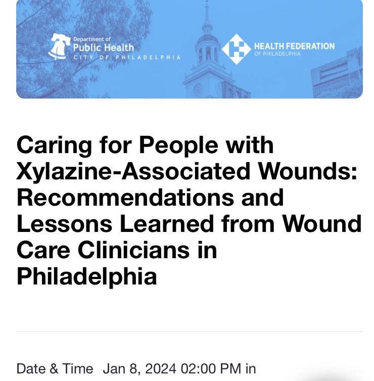 📣 This is really exciting! So proud of our #TempleID who is helping to answer all of your questions! Join Dr Schultz and learn all about xylaxine-associated wounds! DM us for details! 2:00 today!!! #IDTwitter #AddictionMedicine #MedTwitter
