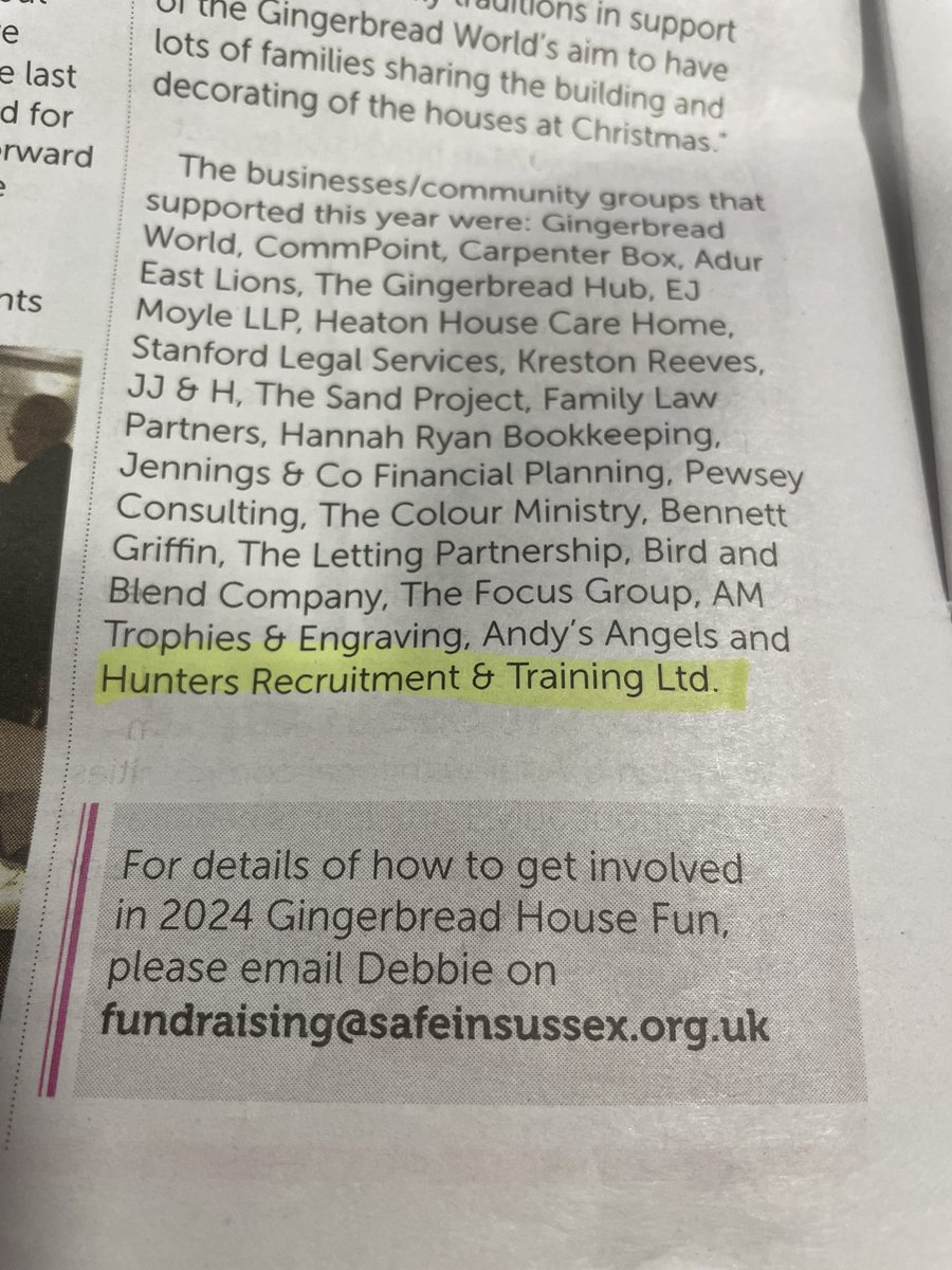 Nice to be mentioned alongside some exceptional local businesses