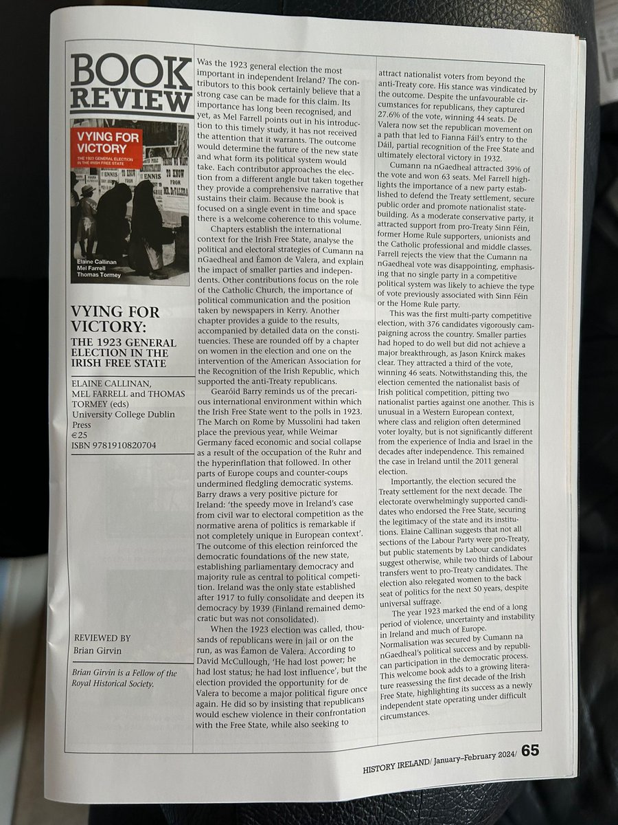 UCD Press (@ucdpress) on Twitter photo 'This welcome book adds to a growing literature reassessing the first decade of the Irish Free State, highlighting its success as an independent state operating under difficult circumstances'
Thanks to Brian Girvin and <a href="/HistIreHedge/">History Ireland</a> for a fine review of Vying for Victory 'This welcome book adds to a growing literature reassessing the first decade of the Irish Free State, highlighting its success as an independent state operating under difficult circumstances'
Thanks to Brian Girvin and <a href="/HistIreHedge/">History Ireland</a> for a fine review of Vying for Victory