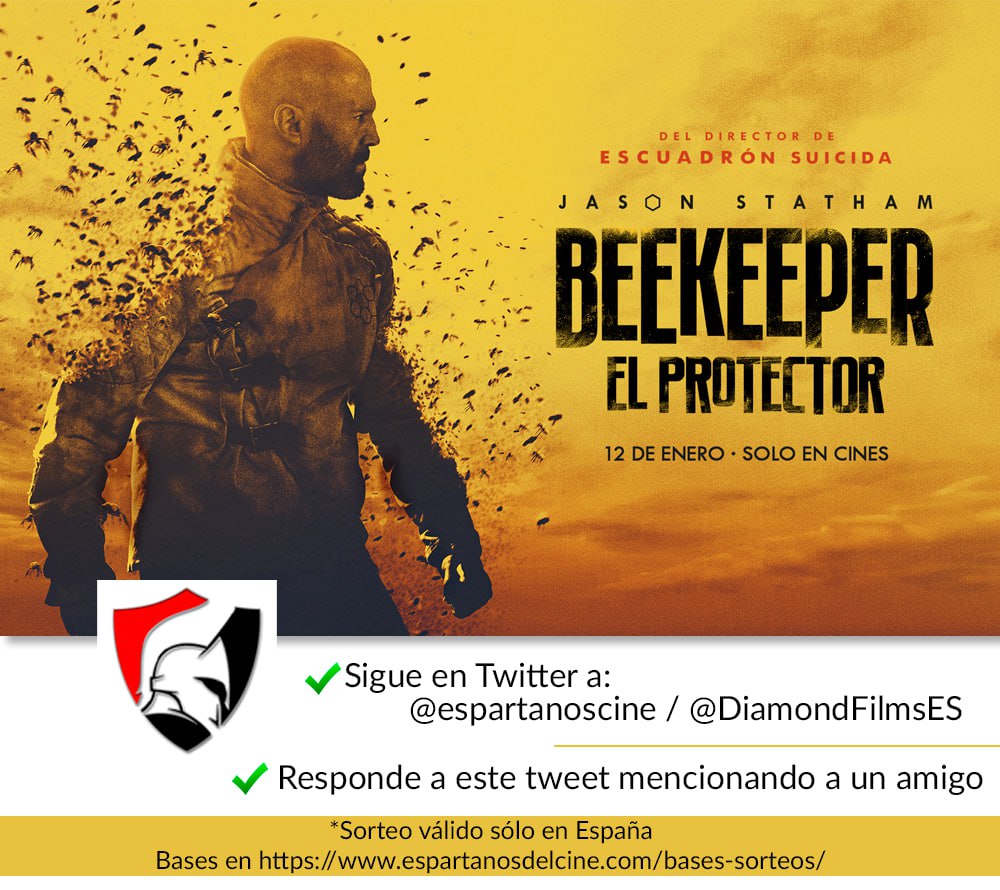EspartanosCine's tweet photo. #BeekeeperElProtector  es lo nuevo de David Ayer con #JasonStatham ¿Quieres verla?  

· Sigue a @EspartanosCine  y @DiamondFilmsES
· RT
· Menciona un amigo

Sorteo desde hoy hasta el 11/01/2024 a las 22:00h. 

*Válido sólo en España. https://t.co/Mbpc1mSoWo