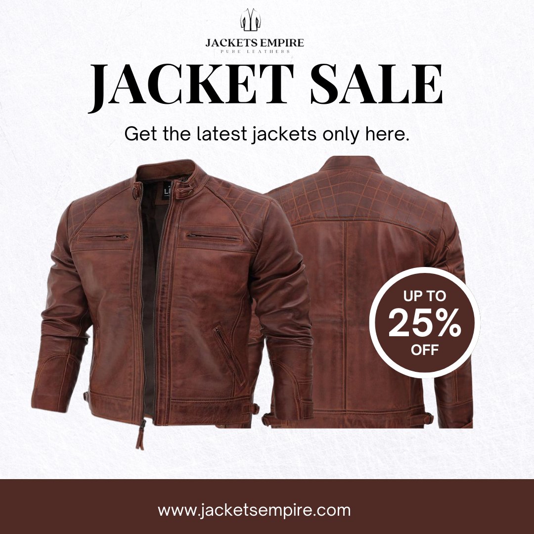 jacketsempire's tweet photo. Elevate your style with our Jacket Sale! Enjoy up to 30% off on a stunning range of jackets From classic to trendy, we've got the perfect piece to upgrade your wardrobe Limited stock available, so don't miss out on these unbeatable deals. 
 #JacketSale #FashionDeals #StyleUpgrade https://t.co/5OvtVhx0gu