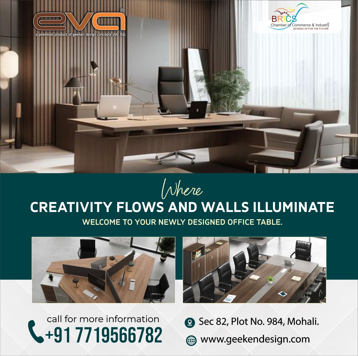 Where creativity flourishes and walls come alive. Step into your reimagined workspace with Eva Furniture's newly designed office tables.

#workspaceofficefurniture #officefurniture #executivechair #executivechairs #comfortablefurniture #chair #chairs #officechair