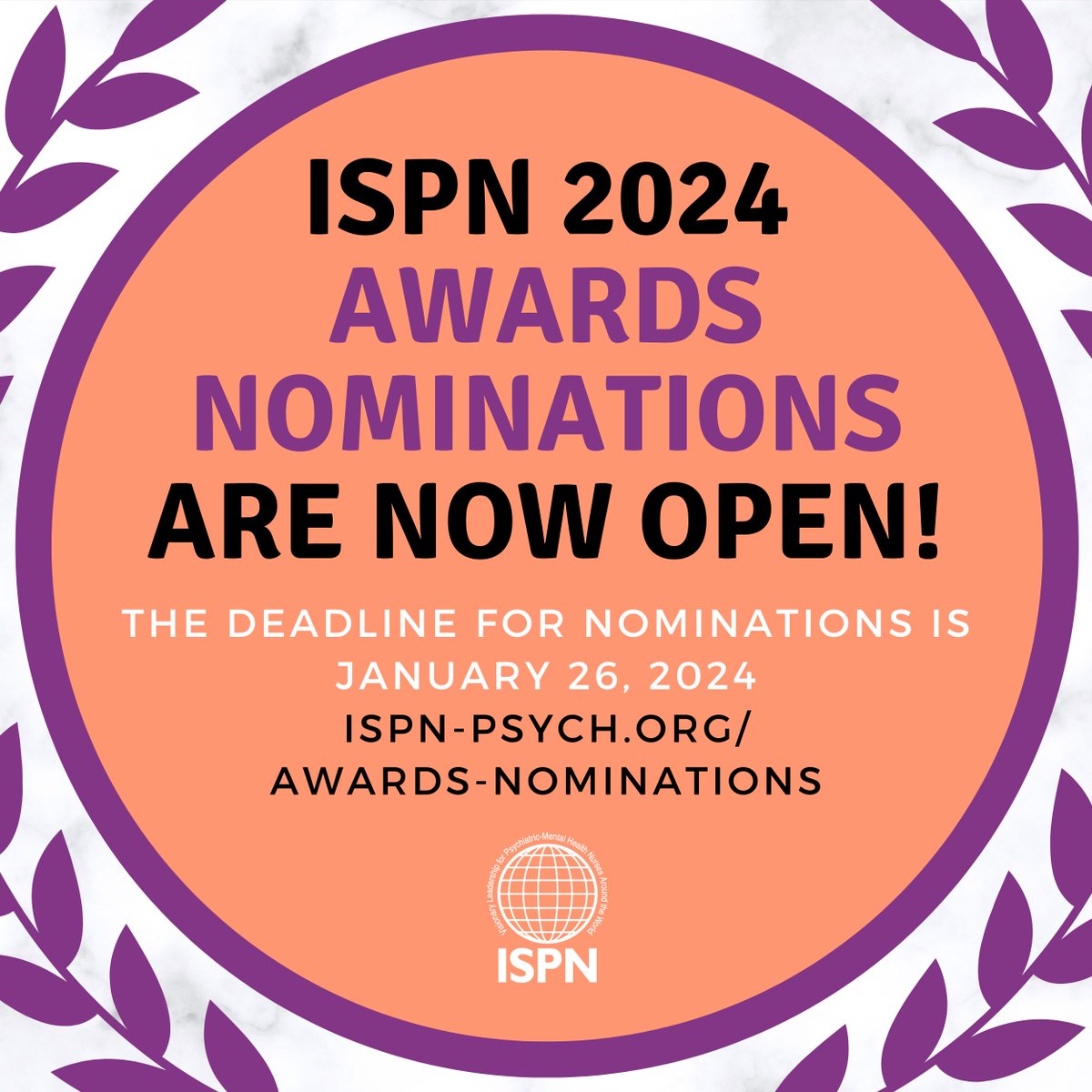 Nominations for ISPN's eight awards categories are due by January 26. Winners will be recognized at the ISPN 2024 Annual Conference, April 3-6, 2024 in Providence, RI. To see awards categories and to submit a nominee, visit here... ispn-psych.org/2024-annual-co… #ispnconnect