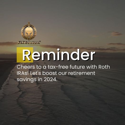 EstebanP_SLD's tweet image. Cheers to a tax-free future with Roth IRAs! Let&apos;s boost our retirement savings in 2024. 🌟 #FinancialFreedom2024 #RothIRAAdvantage #SLDSolutions bit.ly/sldep