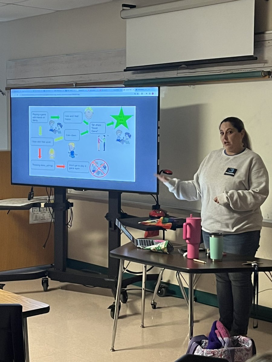 Teacher-led workshops are so wonderful. Andrea Overton is teaching us about behavior maps and how the visuals work as a proactive behavior support.