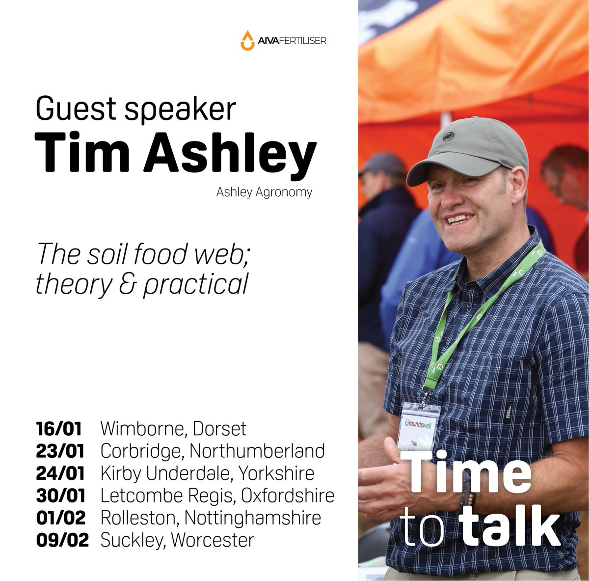 Aiva Fertiliser (@aivafertiliser) on Twitter photo Tim Ashley, agroecology expert and agronomist at both Ashley Agronomy and <a href="/EdaphosAgronomy/">Edaphos Agronomy</a>, is another of our guest speakers. <a href="/AgronomistTim/">Tim Ashley</a> focus is on both the theory and practical side of the soil food web.
To attend your local event, sign up here shorturl.at/fhQS3 Tim Ashley, agroecology expert and agronomist at both Ashley Agronomy and <a href="/EdaphosAgronomy/">Edaphos Agronomy</a>, is another of our guest speakers. <a href="/AgronomistTim/">Tim Ashley</a> focus is on both the theory and practical side of the soil food web.
To attend your local event, sign up here shorturl.at/fhQS3