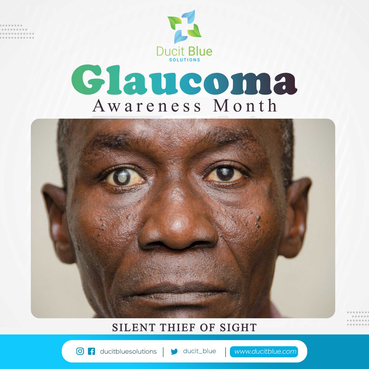 January is Glaucoma #Awareness Month! This "silent thief of sight" steals vision quietly. #Glaucoma damages the optic nerve, leading to irreversible blindness if left untreated. As much as 40% of vision can be lost before symptoms even appear &amp; half of those with it are unaware.